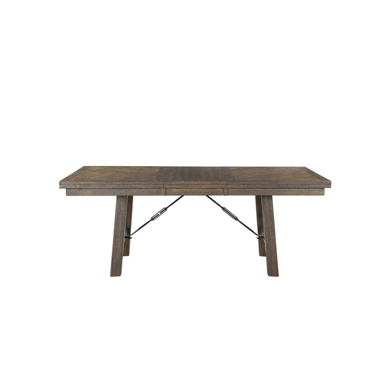 Pemberly Row Contemporary 7 Piece Dining Set in Walnut and Cream