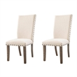 Pemberly Row Contemporary 7 Piece Dining Set in Walnut and Cream