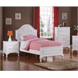 Pemberly Row Contemporary 3 Piece Twin Kids Bedroom Set in White