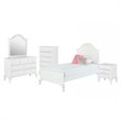 Pemberly Row Contemporary 5 Piece Twin Kids Bedroom Set in White