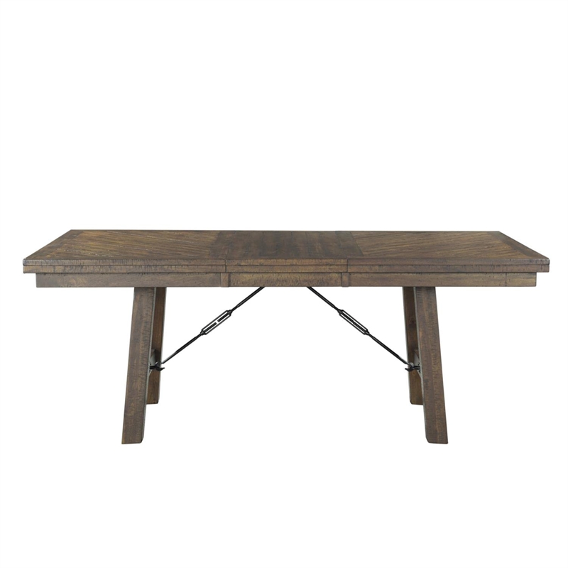 Pemberly Row Contemporary 6 Piece Dining Set in Walnut and Cream