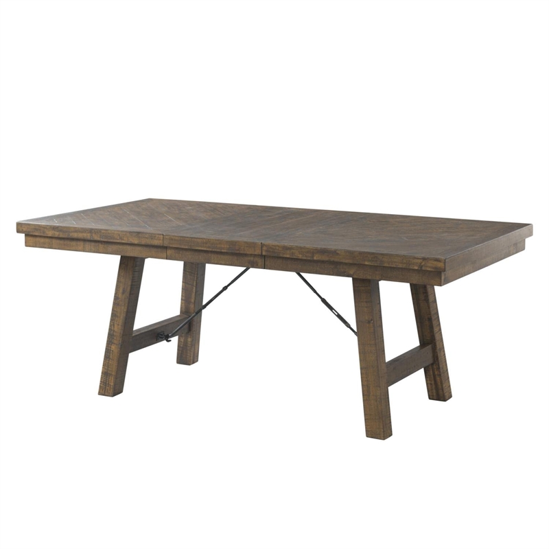 Pemberly Row Contemporary 6 Piece Dining Set in Walnut and Cream