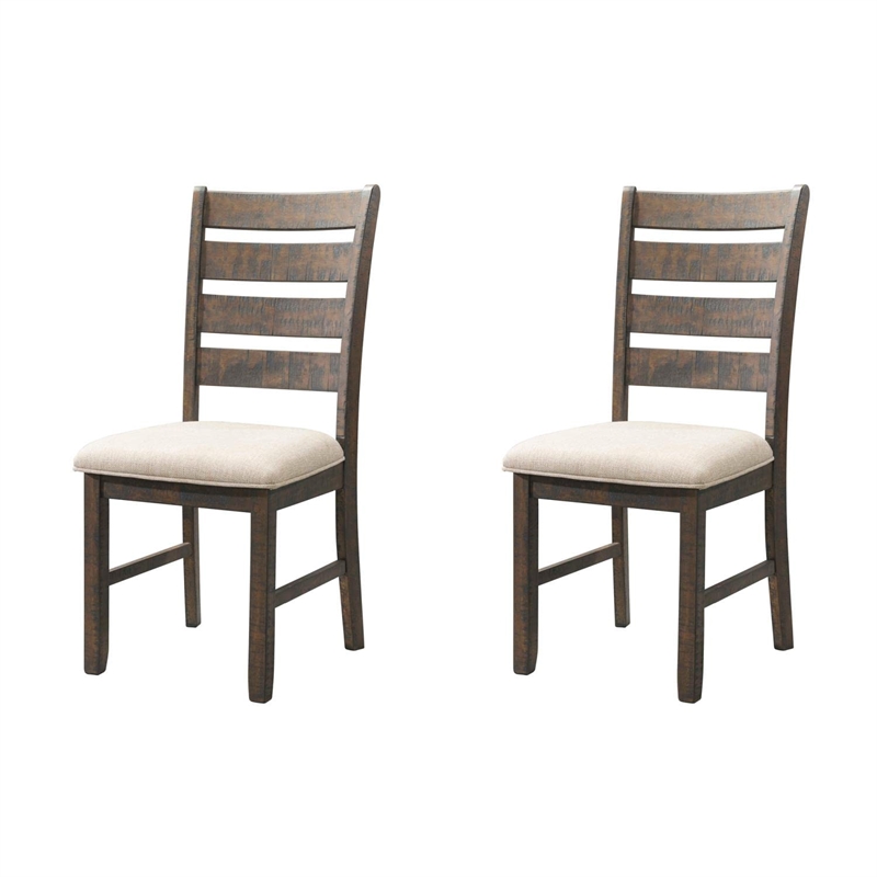 Pemberly Row Contemporary 6 Piece Dining Set in Walnut and Cream