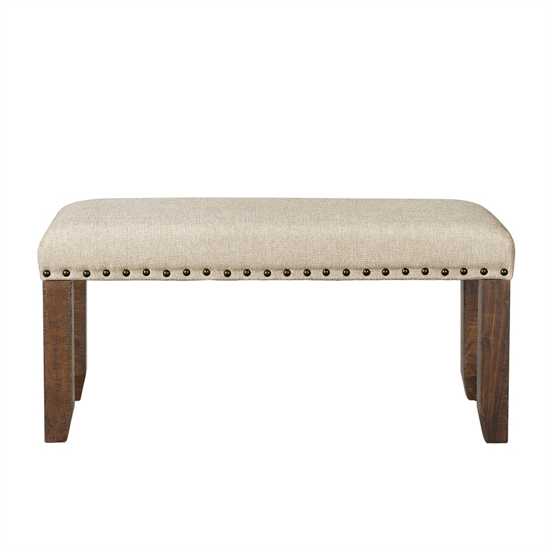 Pemberly Row Contemporary 6 Piece Dining Set in Walnut and Cream