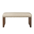 Pemberly Row Contemporary 6 Piece Dining Set in Walnut and Cream