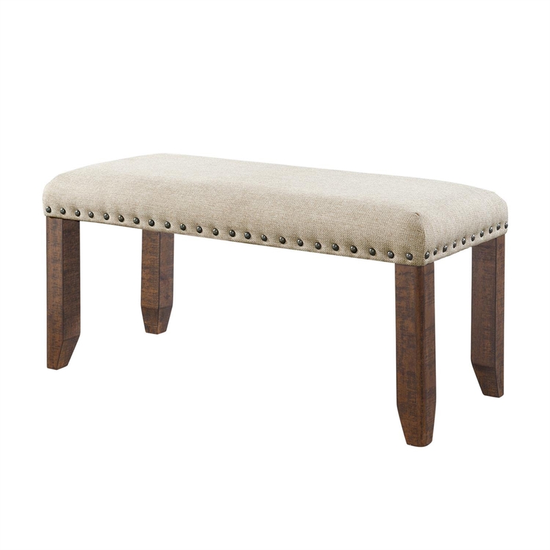 Pemberly Row Contemporary 6 Piece Dining Set in Walnut and Cream