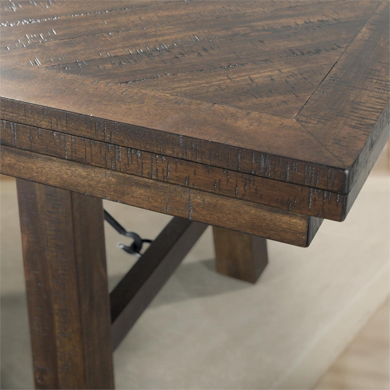 Pemberly Row Contemporary 6 Piece Dining Set in Walnut and Cream