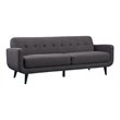 Pemberly Row Contemporary 3 Piece Sofa Set in Charcoal Finish