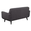 Pemberly Row Contemporary 3 Piece Sofa Set in Charcoal Finish
