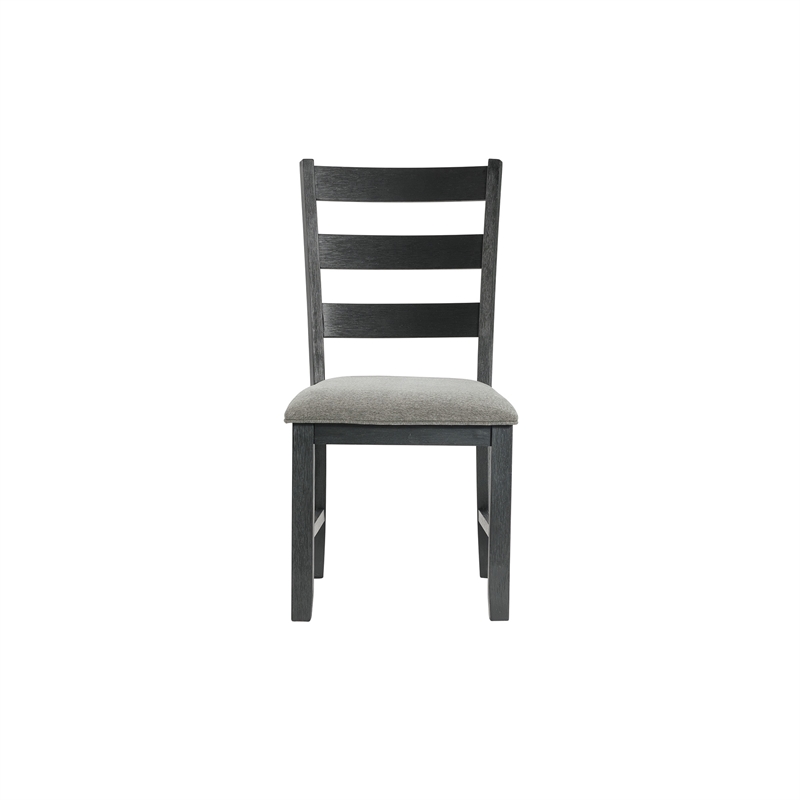 Pemberly Row Transitional 6PC Dining Set of Table & 4 Chairs & Bench in Black