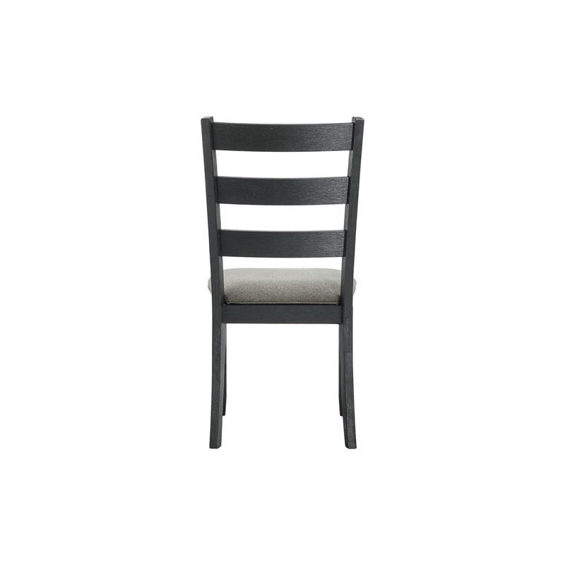 Pemberly Row Transitional 6PC Dining Set of Table & 4 Chairs & Bench in Black