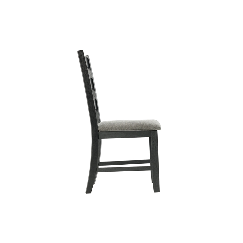 Pemberly Row Transitional 6PC Dining Set of Table & 4 Chairs & Bench in Black