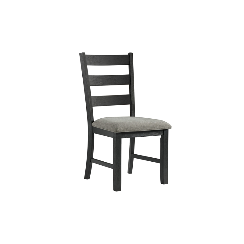 Pemberly Row Transitional 6PC Dining Set of Table & 4 Chairs & Bench in Black