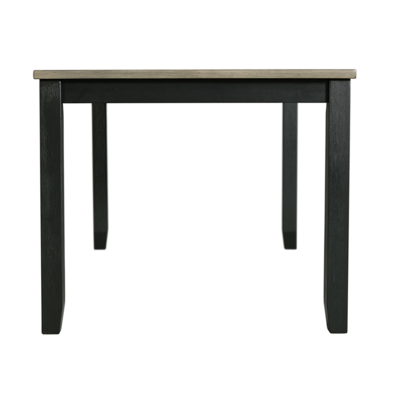 Pemberly Row Transitional 6PC Dining Set of Table & 4 Chairs & Bench in Black