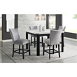 Pemberly Row Transitional Gray Velvet Counter Height Chair Set