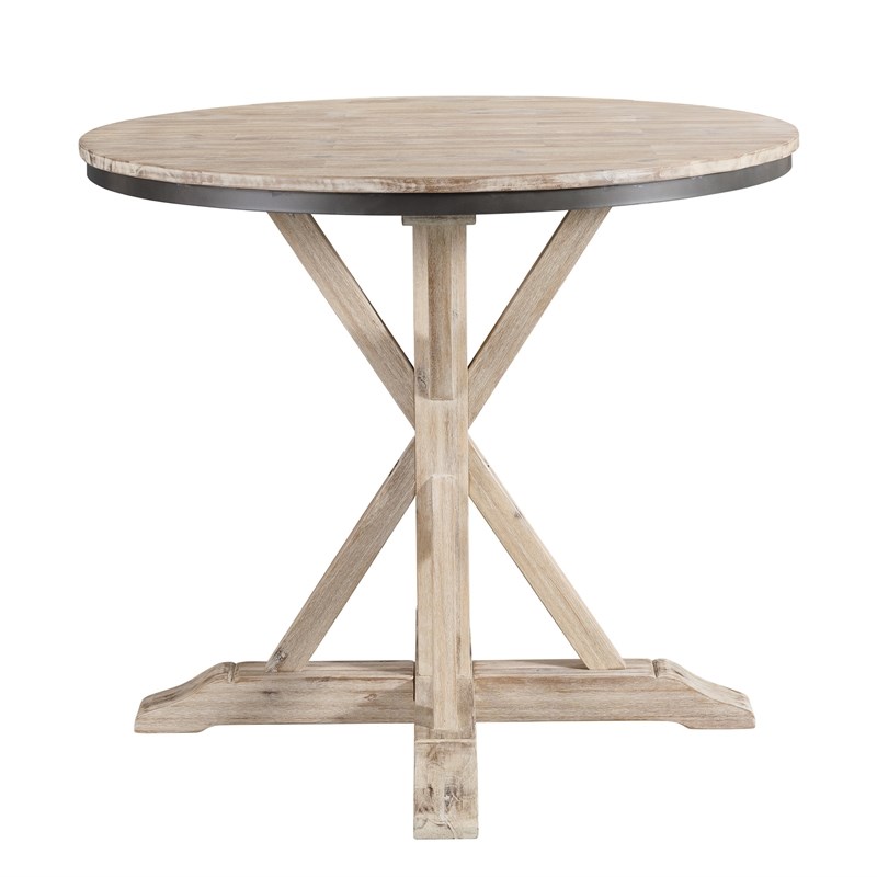 Pemberly Row Transitional Round Counter Height Dining Table in Natural