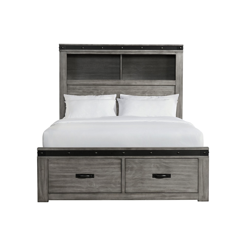 Pemberly Row Transitional Wood Youth Full Platform Storage Bed