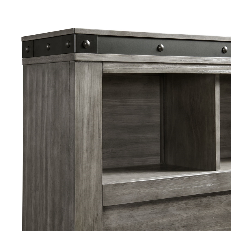 Pemberly Row Transitional Wood Youth Full Platform Storage Bed