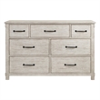 Pemberly Row Farmhouse Seven Spacious Drawers Dresser in White