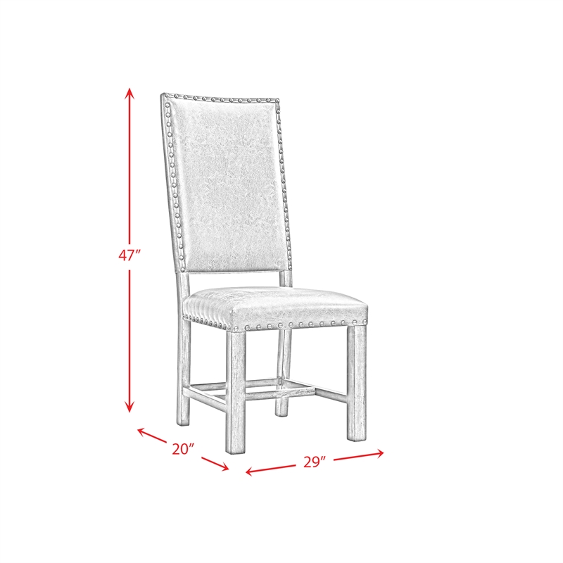 Pemberly Row Transitional Tall Back 2 Side Chairs Set in Brown