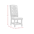 Pemberly Row Transitional Tufted Tall Back Side Chair Set in Brown