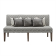 Pemberly Row Transitional Upholstered Dining Settee in Brown