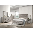 Pemberly Row Transitional Wood King Panel Bed in Gray Finish