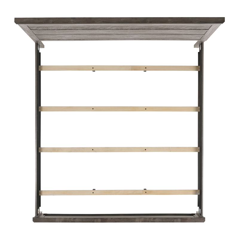 Pemberly Row Transitional Wood King Panel Bed in Gray Finish