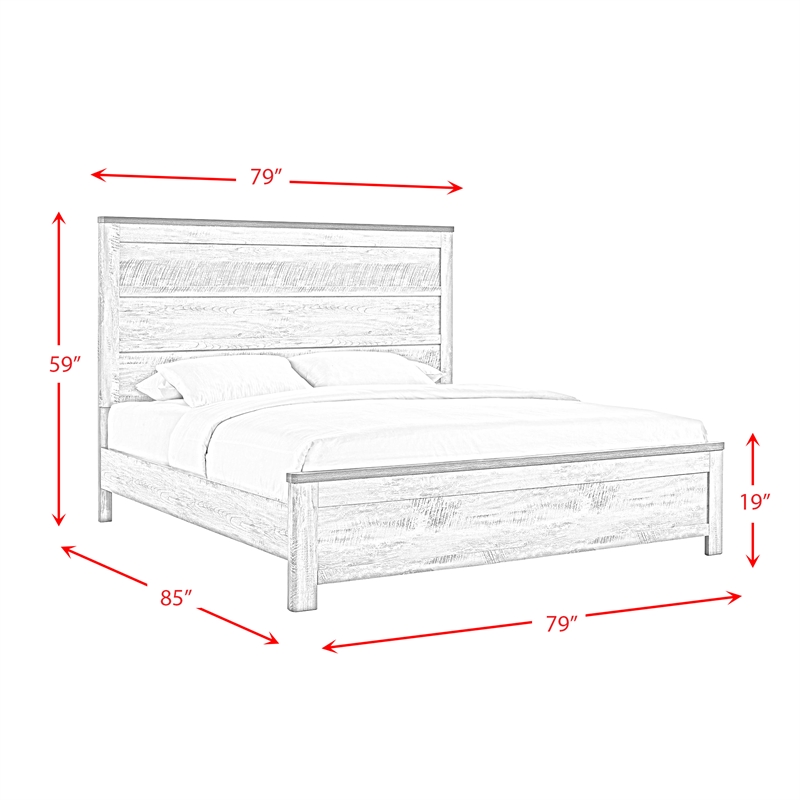 Pemberly Row Transitional Wood King Panel Bed in Gray Finish