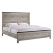 Pemberly Row Transitional Wood King Panel Bed in Gray Finish