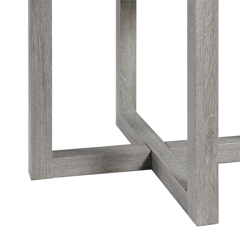 Pemberly Row Contemporary Solid Woods and Veneers End Table in Gray