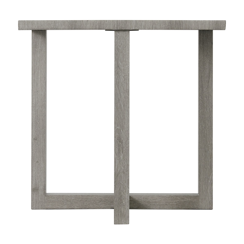 Pemberly Row Contemporary Solid Woods and Veneers End Table in Gray