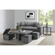 Pemberly Row Contemporary Solid Woods and Veneers End Table in Gray