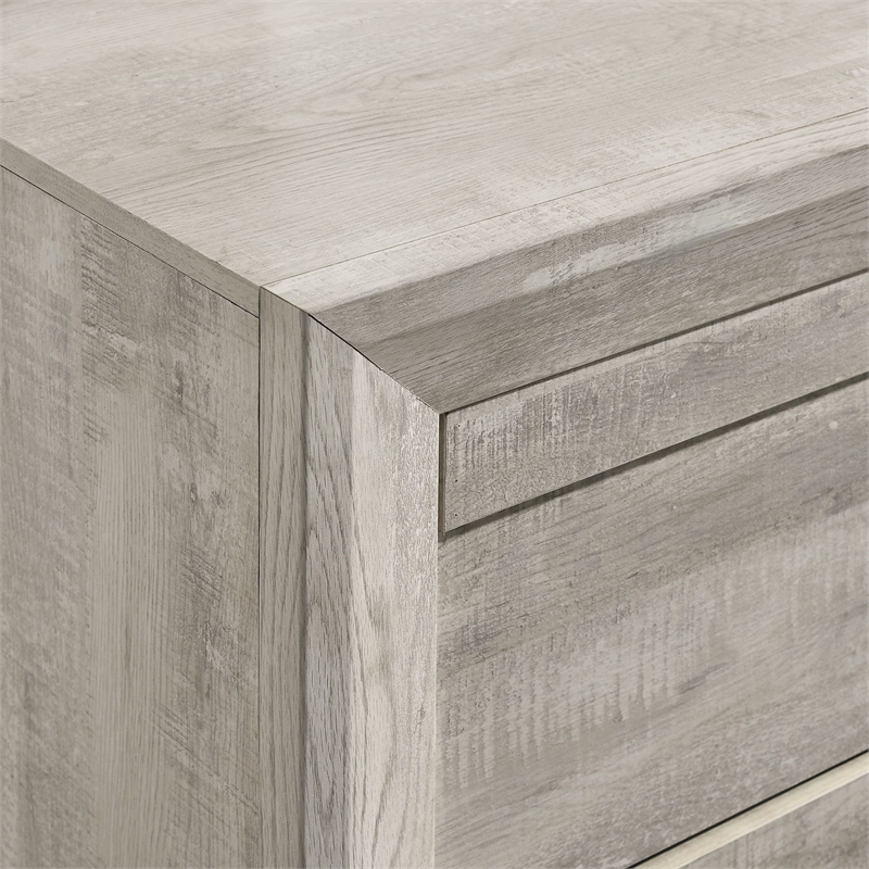Pemberly Row Contemporary Five Spacious Drawers Chest in White