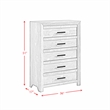 Pemberly Row Contemporary Five Spacious Drawers Chest in White