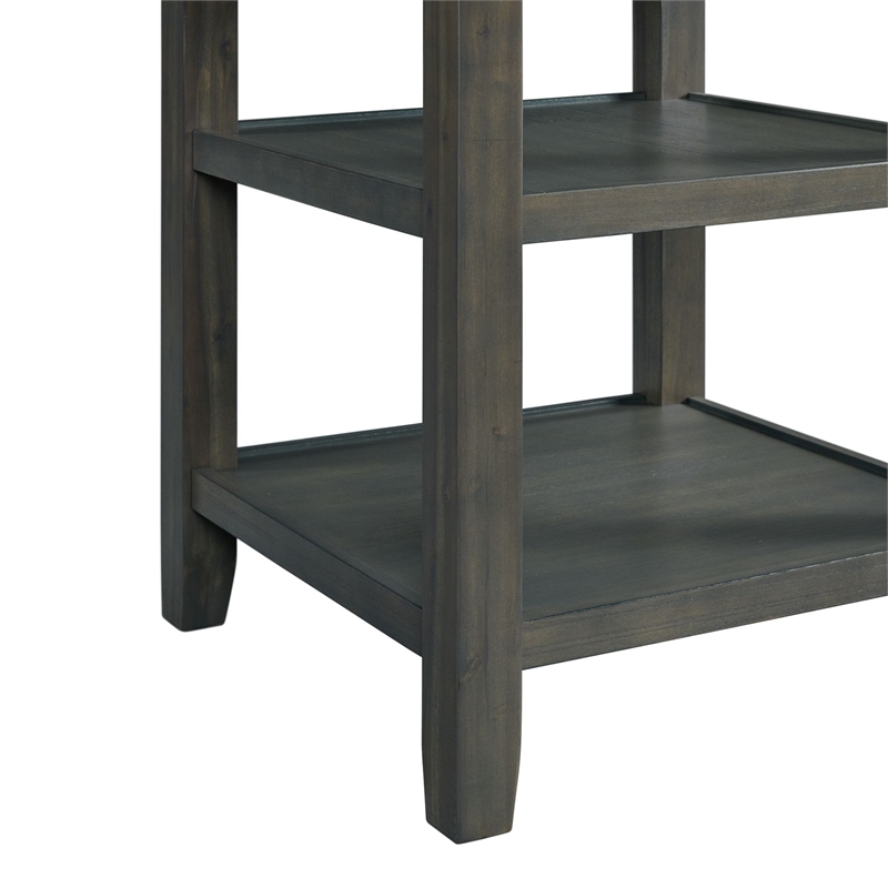 Pemberly Row Transitional Counter Height 5PC Dining Set in Gray