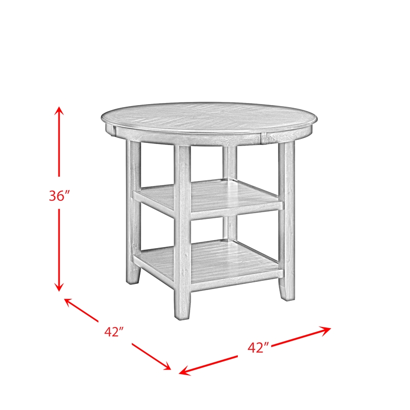 Pemberly Row Transitional Counter Height 5PC Dining Set in Gray