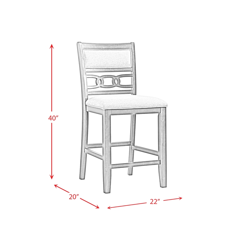Pemberly Row Transitional Counter Height 5PC Dining Set in Gray