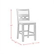 Pemberly Row Transitional Counter Height 5PC Dining Set in Gray