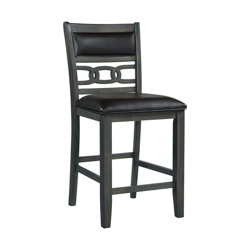 Pemberly Row Transitional Counter Height 5PC Dining Set in Gray