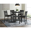 Pemberly Row Transitional Counter Height 5PC Dining Set in Gray