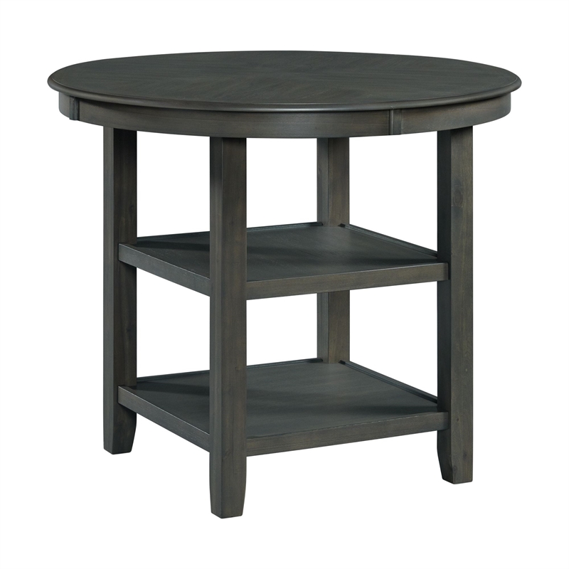 Pemberly Row Transitional Counter Height 5PC Dining Set in Gray