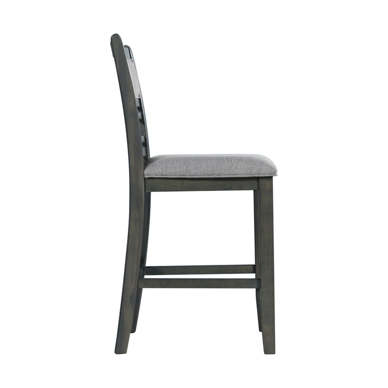 Pemberly Row Transitional Counter Height 5PC Dining Set in Gray
