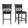 Pemberly Row Transitional Counter Height Faux Leather Side Chair Set