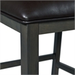 Pemberly Row Transitional Counter Height Faux Leather Side Chair Set