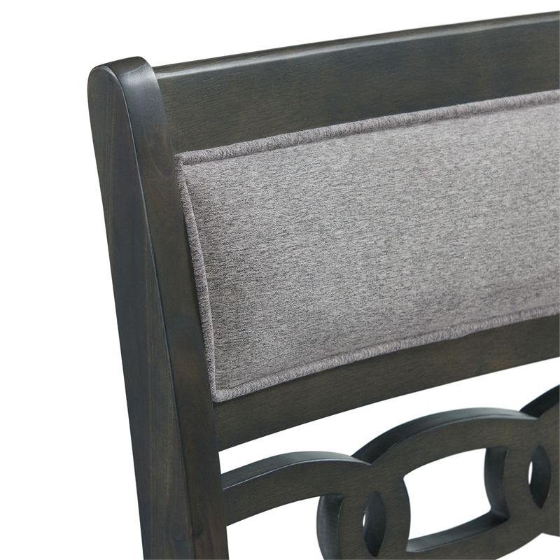Pemberly Row Transitional Standard Height Side Chair Set in Gray