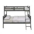 Pemberly Row Transitional Wood Twin Over Full Bunk Bed in Gray