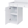 Pemberly Row Transitional 2-Piece Transitional Glass Vanity Set in White