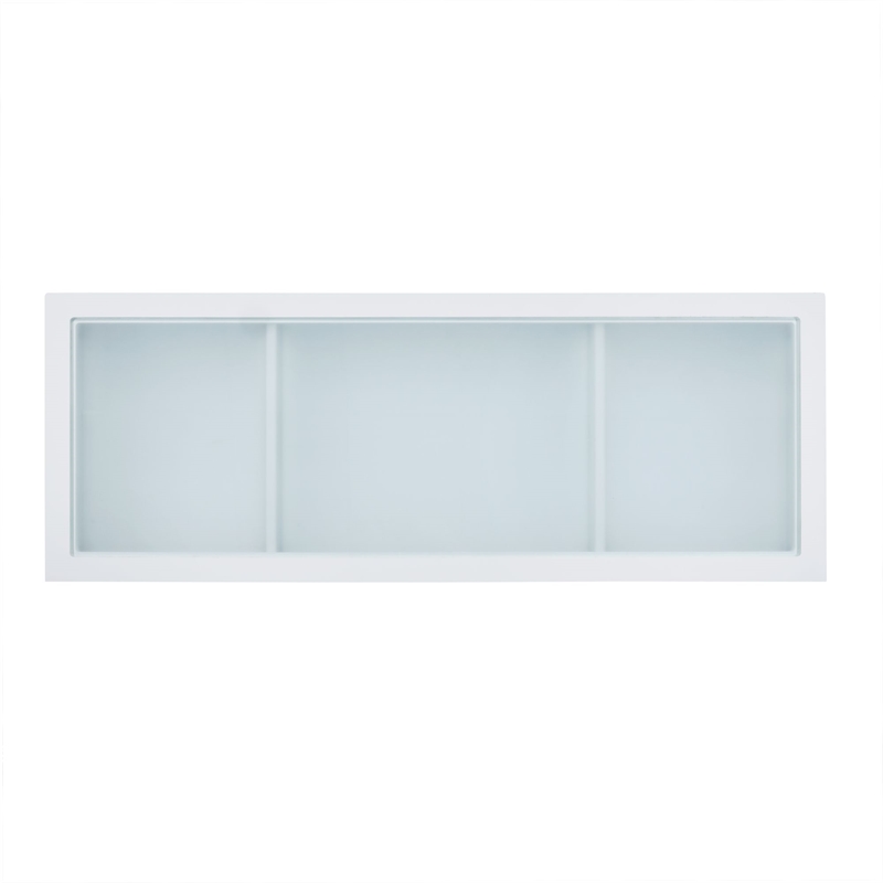 Pemberly Row Transitional 2-Piece Transitional Glass Vanity Set in White