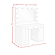 Pemberly Row Transitional 2-Piece Transitional Glass Vanity Set in White